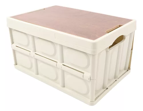 Cajas de almacenamiento plegables con tapa de plástico, caja de  almacenamiento de automóvil, caja de almacenamiento multifuncional de  plástico para