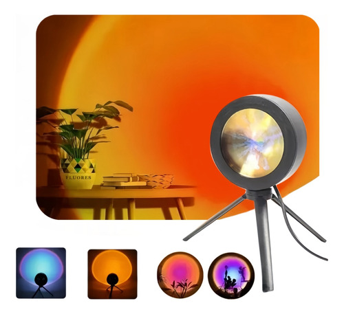 Lámpara Proyección Usb Mesa Luz Del Atardecer Sunset Fotogra