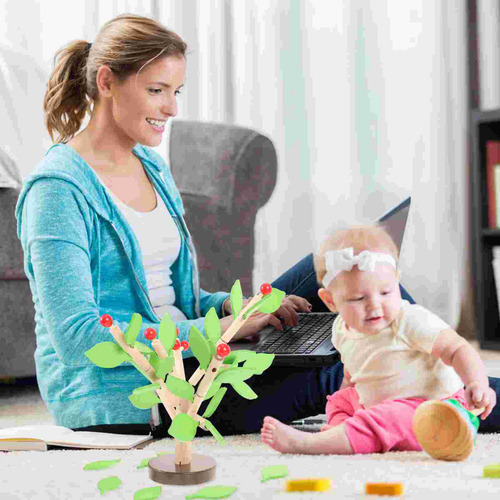 Juguete Montessori Arbol Para Niños Y Niñas Rompecabezas Color Amarillo