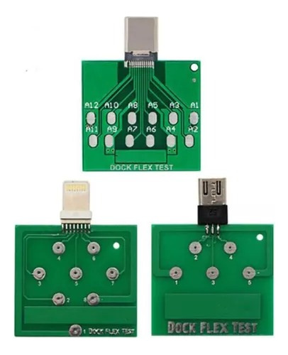 Tarjeta Dock Flex Test iPhone / Micro Usb Y Tipo C 