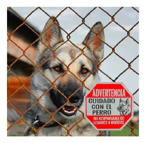 Aviso Señal De Advertencia Letrero Perro Peligroso Cuidado
