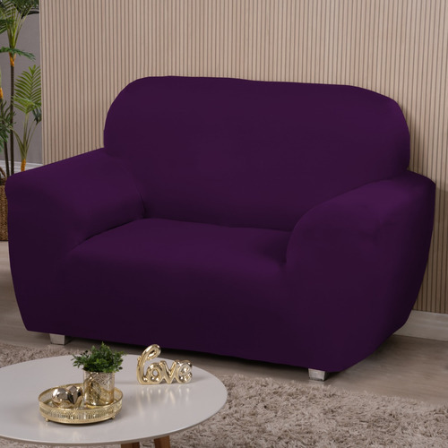 Capa De Sofa 1 Lugares Lisa Avulsa Cor Uva