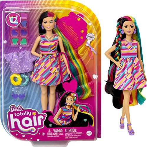 Muñeca Barbie Totally Hair Con Diseño De Corazón, Pequeña, 8