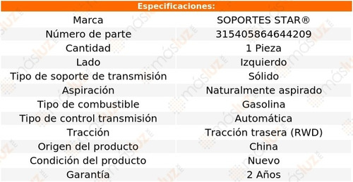 1) Soporte Transmisión Izquierdo Dakota 3.7l 6 Cil 11