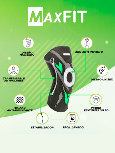 Par Rodillera Deportiva Compresión Protección Maxfit / Hx946