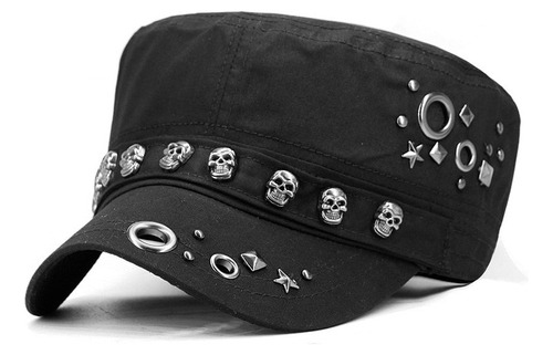 Gorra Para Adulto, Estilo Punk Rock, Calavera, Remache, Punt