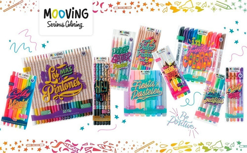 Imagen 2 de 3 de Microfibras Mooving Coloring X5 Colores Intensos Luminosos