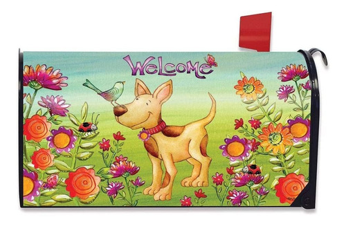  Garden Friends Dog Spring Magnetic Mailbox Cover Primi...