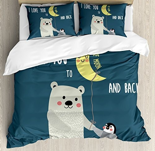 Ambesonne Me Encanta Que Te Duvet Encubierto, Oso De Kwgsa