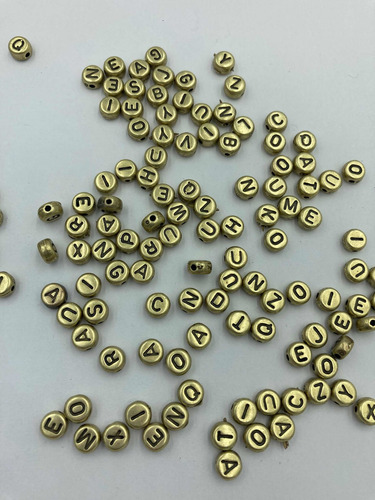 200 Pastilha Letra Alfabeto Passante P/terço Pulseira