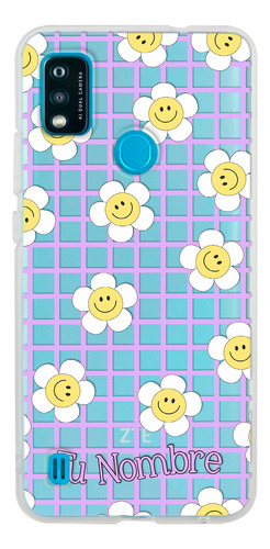 Funda Para Zte Para Mujer Flores Felices Con Tu Nombre