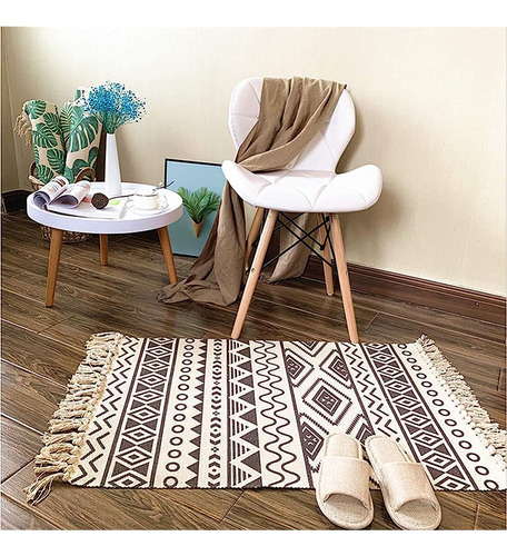 ~? Ukeler Cotton Printed Kilim Kitchen Rugs Hand Woven Geome