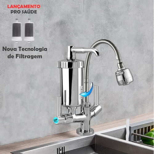 Torneira Metal Com Filtro Gourmet Pia Mesa Cozinha Bancada C