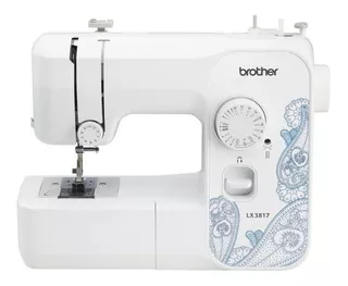 Máquina de coser recta Brother LX3817 portable blanca 110V