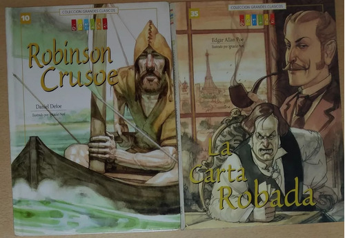 Lote 2 Libros Robinson Crusoe La Carta Robada Defoe Poe