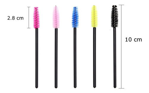 Cepillo Extensiones Rizado Pestañas Cejas Microblading 10pz