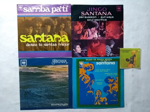 Pack 4 Caratulas Ep 45 Sin Disco Carlos Santana Memorabilia