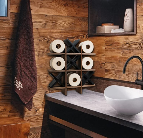 Soporte De Rollo De Papel Higiénico Tic Tac Toe Hecho A Mano