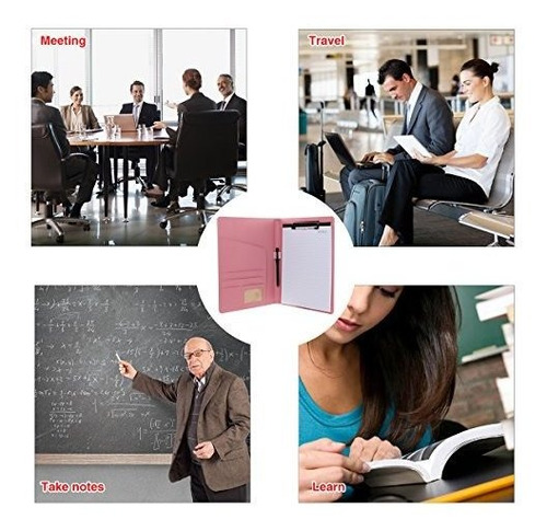 Pink Padfolio Clipboard Portfolio Folder With Pen Pu L...