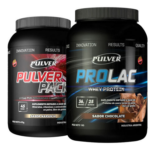 Combo Pulver Pack + Prolac Whey Proteina 1 Kilo Crecimiento