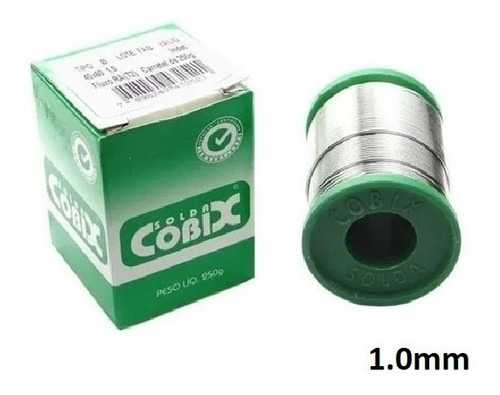 Solda Estanho 40x60 (snxpb) 1.0mm C/ Fluxo 250g - Cobix