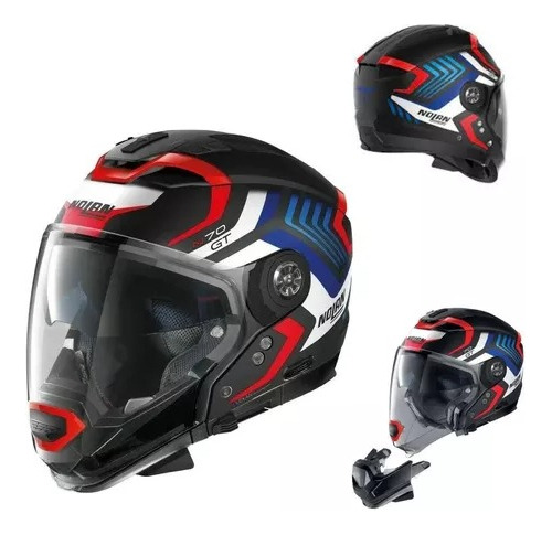 Casco Modular Para Moto Nolan N70-2 Gt Spinnaker 45 Rojo/ Az