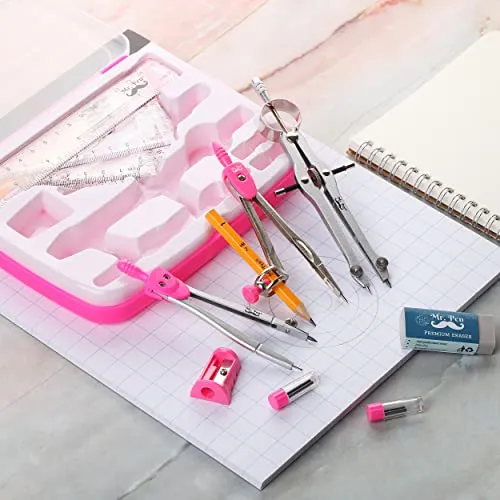 Set Geometria Escolar Reglas Compases Lapiz Estuche Plastico