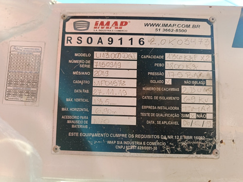 Vw 15190 Ano 2020 Cesto Aéreo Duplo Imap
