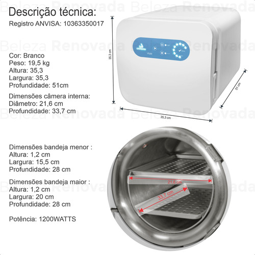 Autoclave Cristófoli Vitale Class 12 Litros Inox