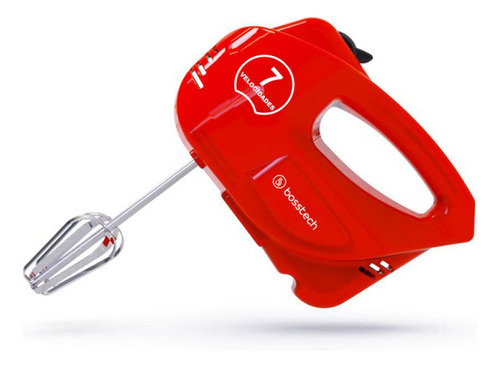 Batidora De Mano Bosstech M1 200 Watts 7 V Color Rojo