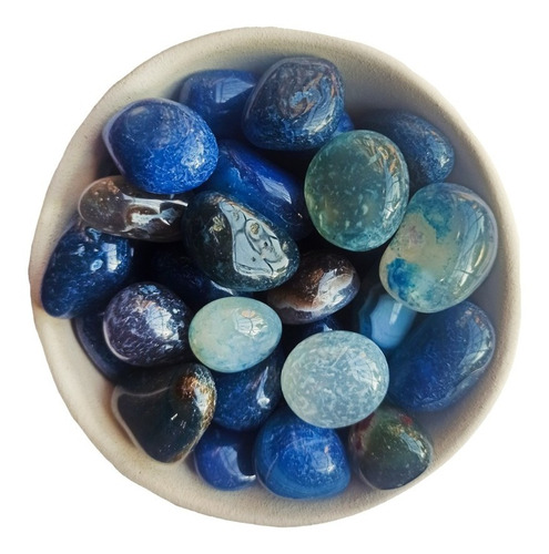 Piedra Reiki Ágata Azul Rolada X 1 Piedra