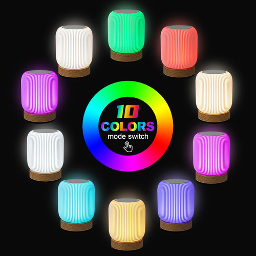 Lámpara Táctil Rgb Con Control Remoto - 16 Colores Led