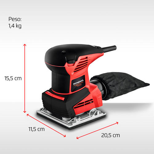 Lixadeira Orbital De 1/4 de Lixa 250W Mondial FLO-02