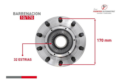Par 2 Maza Rueda Delant Pil Cop Ford F450 4x4 2011-2016 Abs