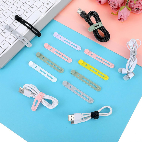 Bridas De Silicona Para Cables Reutilizables 21 Uds