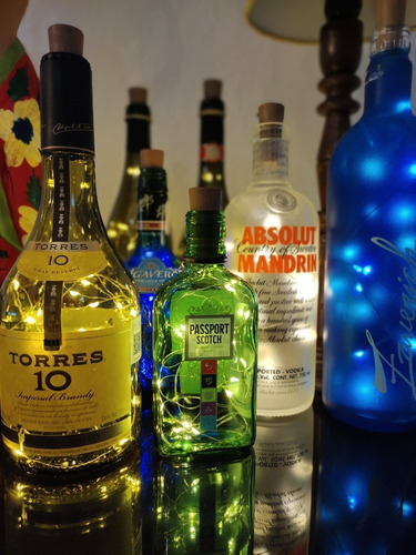 Lámparas Con Botellas Luminosas Y Decorativas