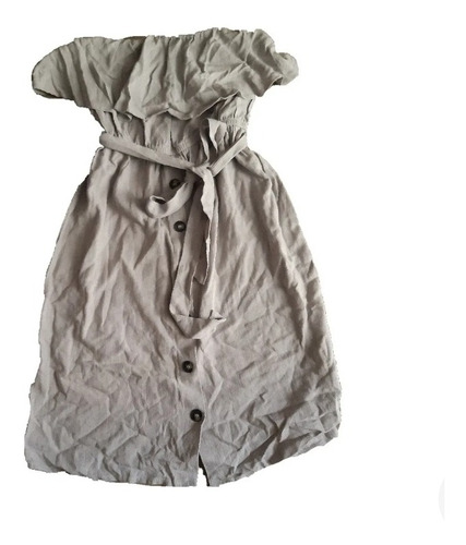 Vestido Strapless De Lino Playa Verano Mujer Talla M / 32-34 | Meses sin  intereses