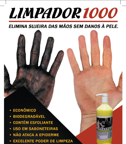 Limpador 1000 2l Desengraxante Para As Mãos Com Esfoliante