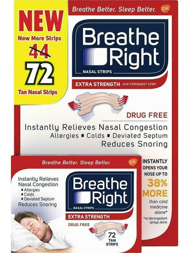 Breathe Right Tiras Nasales X72 - Unidad a $2500