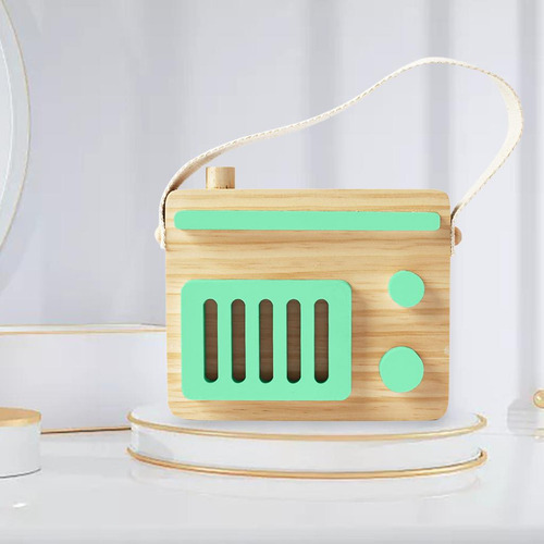 Bebé Juguete Madera Mini Radio Juguete Aprendizaje