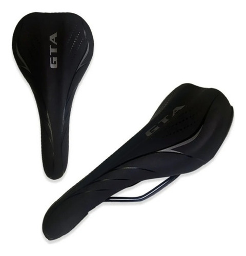 Banco Selim Bike Gta Anatômico Fino C/ Trilho Mtb/speed Cor Preto