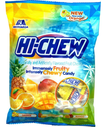 Dulce Chicloso Hi-chew Tropical Mix Kiwi, Piña Y Mango