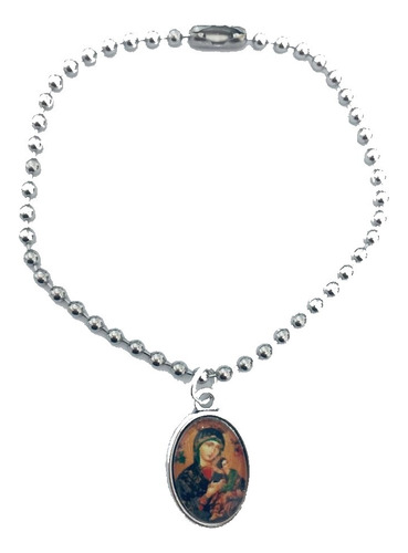 12 Pulseras Virgen Del Perpetuo Socorro (pg05) Metal Inoxida