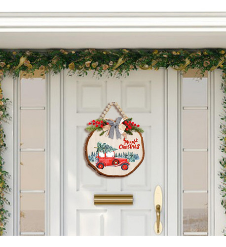 Letrero Colgante De Navidad, Letrero De Puerta Con Coronas