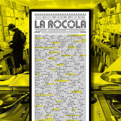 Poster Rocola, 600 Discos Para Escuchar Antes De Morir