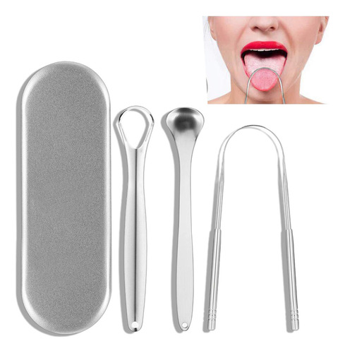 Pack 3 Raspador Limpiador Lengua Cobre Para Boca + Recogida