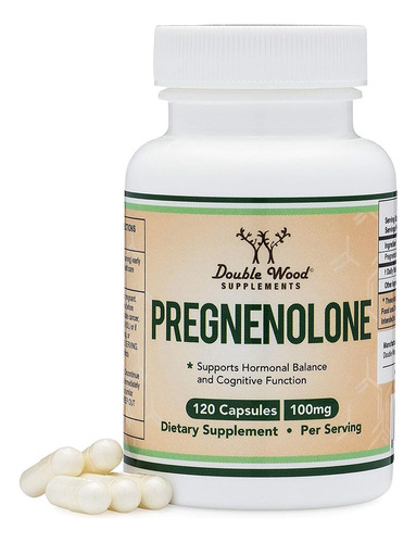 Double Wood Pregnenolone  100 Mg Pregnenolona 120 Cápsulas