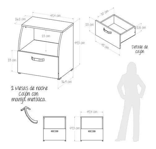 Tercera imagen para búsqueda de mesa de noche blanca