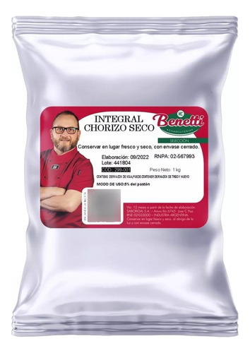 Condimento Integral Para Chorizo Seco X 1 Kg Benetti Mc