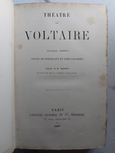 Antiguo Libro Théatre De Voltaire M Geffroy Ian 306